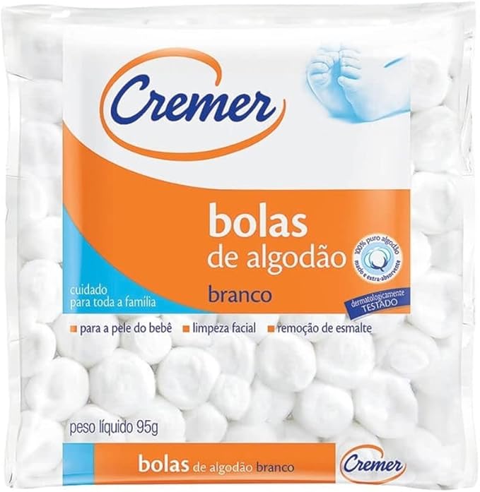 ALGODAO 649321 BOLAS BRANCAS 95G CREMER