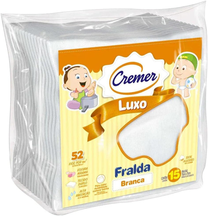 FRALDA 664263 LUXO BRANCA 15UND CREMER