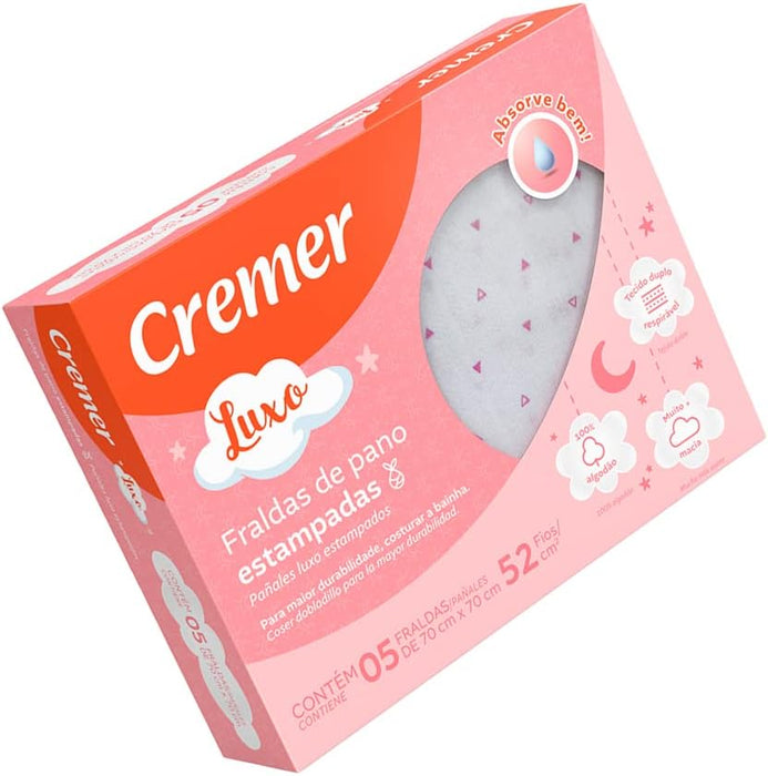 FRALDA LUXO ESTAMPADA – PACOTE COM 5 UNIDADES CREMER FUTURISTA