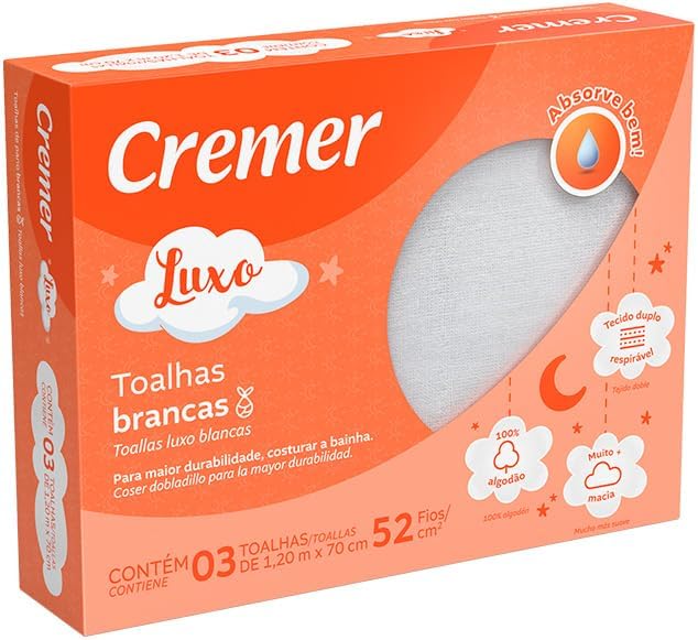 TOALHA 332865 LUXO BRANCA C 3UND CREMER