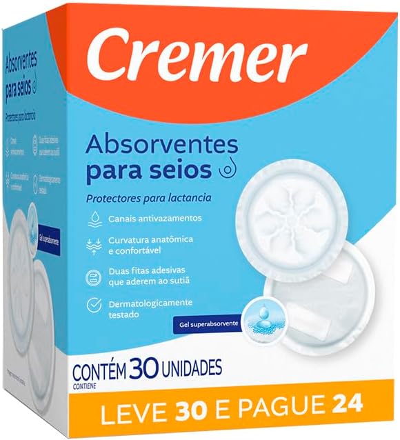 ABSORVENTE PARA SEIOS CREMER (30UNDS)