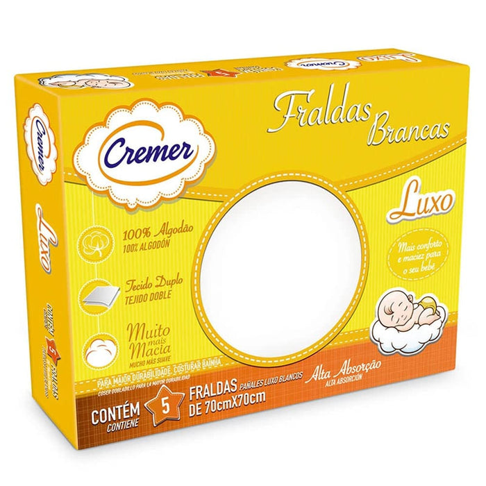 FRALDA CREMER LUXO ESTAMPADA FEMININA 70X70 FUTURISTA BABY