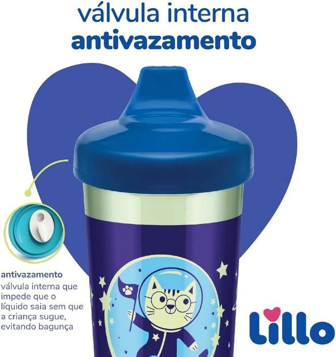 COPO GLOW MAX ANTIVAZAMENTO 320ML AZUL LILLO FUTURISTA