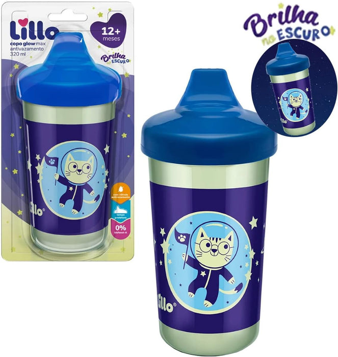 COPO GLOW MAX ANTIVAZAMENTO 320ML AZUL LILLO FUTURISTA