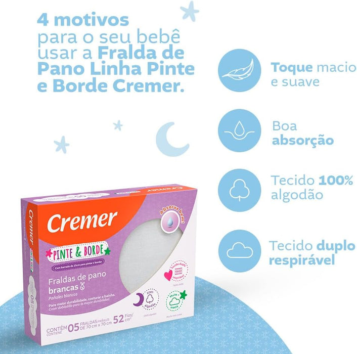 FRALDA PINTE E BORDE – TAMANHO 70X70CM – CREMER FUTURISTA