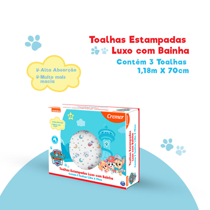 TOALHA LUXO ESTAMPADA PATRULHA CANINA – TAMANHO P CREMER FUTURISTA