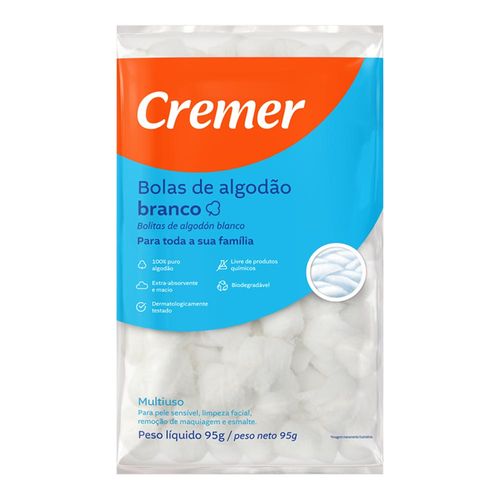ALGODAO 649321 BOLAS BRANCAS 95G CREMER