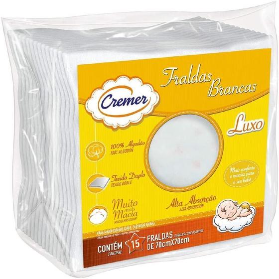 FRALDA 664263 LUXO BRANCA 15UND CREMER