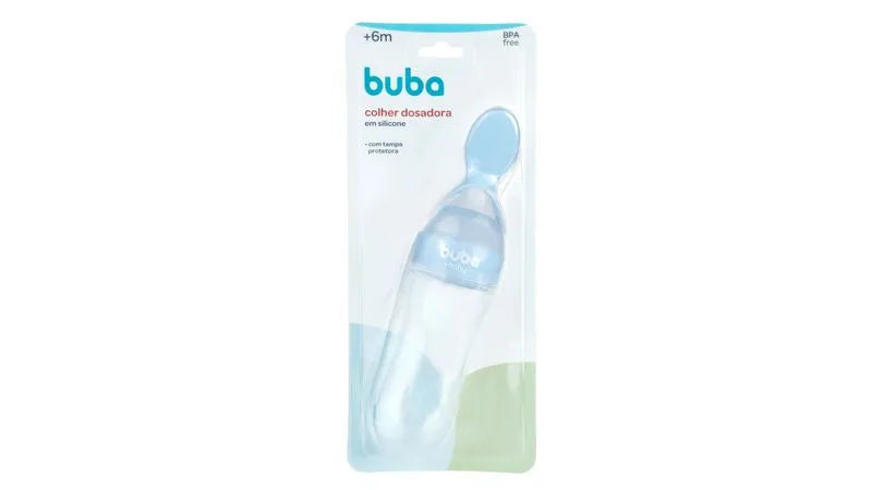 COLHER DOSADORA COM VENTOSA AZUL BUBA FUTURISTA