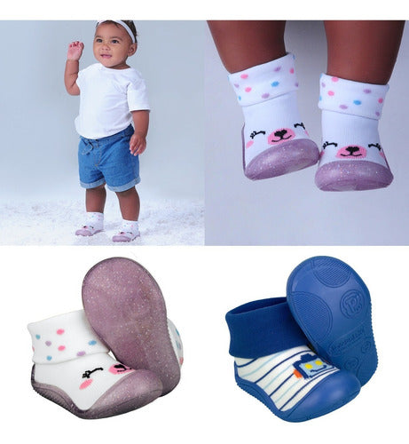 Meia Antiderrapante Pimpolho - Futurista Baby